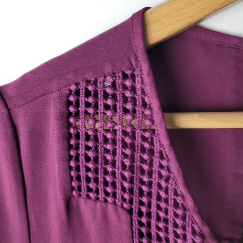 Daniel Rainn Women Size M Purple Lace Blouse Top Casual Work Smart Career - Picture 8 of 12