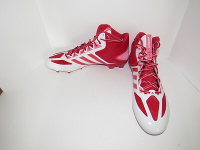 NEW Adidas Crazyquick Mid White & Red Football Cleats G99998 Mens 13, 15, 17