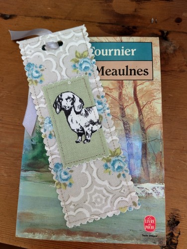 Set Handmade hanging lavender pillow & bookmark- dachshunds/hearts ~ GIFT - Picture 4 of 6