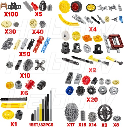 pcs Technic-Parts Gears-Axle-Pin-Connector Compatible with Lego-Technic Shock... - Picture 3 of 9