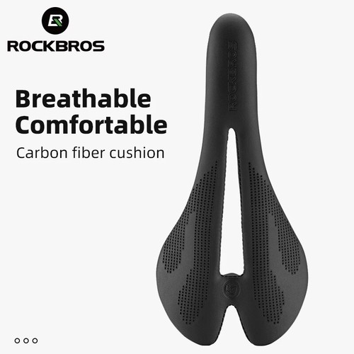ROCKBROS Bike Seat,Lightweight Carbon Fiber Bicycle Saddle Shock Absorbing Soft - Picture 4 of 12