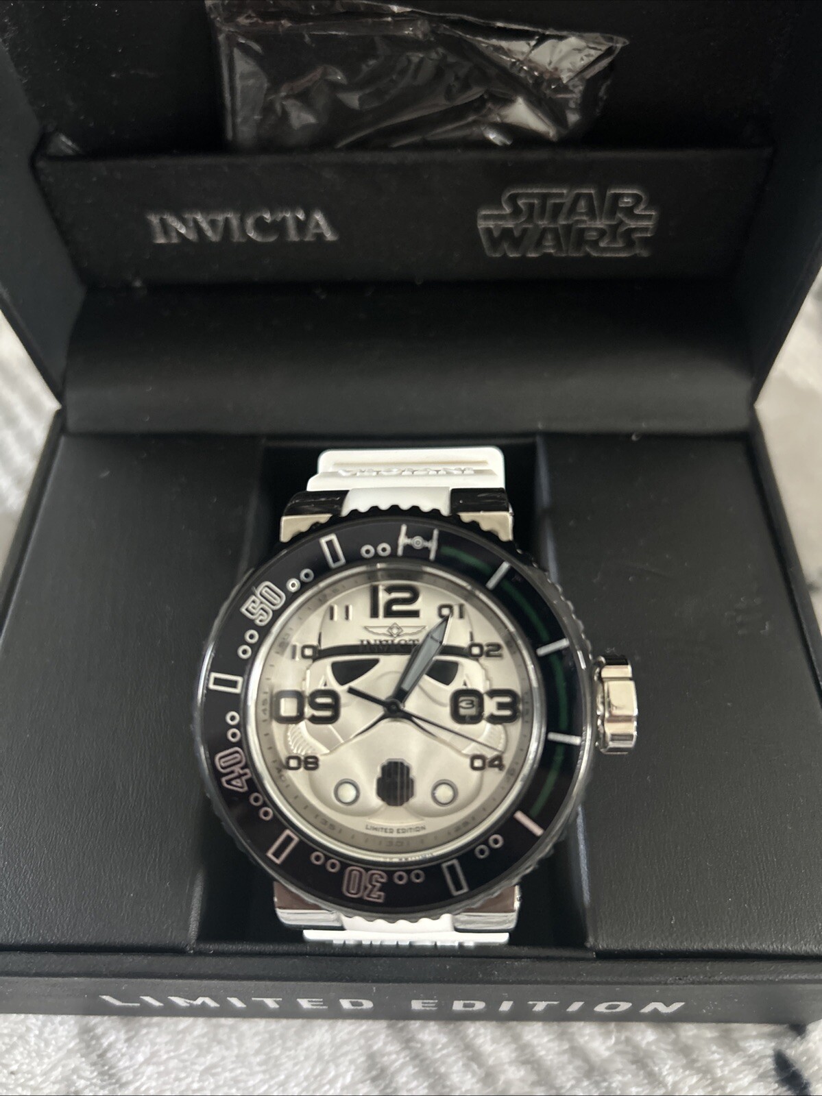 Invicta Men's 27757 Watch Star Wars Stormtrooper White Dial White Rubber Strap