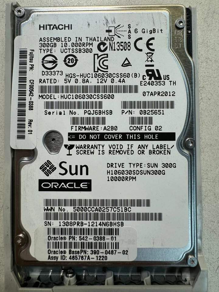 SUN 542-0388-01 390-0487-02 H106030SDSUN300G 300GB 10.0K RPM 6 Gb/s SAS 2 2.5" - Image 3 of 4