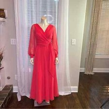 1970  s Jack Bryan Peach Chiffon/nylon Gown Size 8