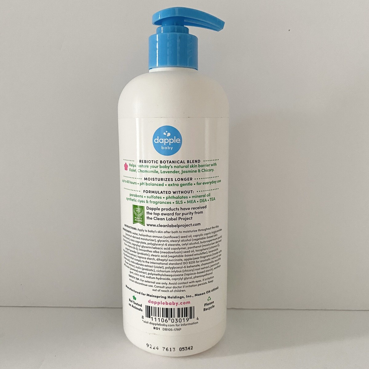 Dapple Sweet Apple Baby Lotion oz New Hypoallergenic Non