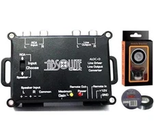 Absolute ALOC+D Line Driver/Line Output Hi to Low RCA Converter Built In Remote