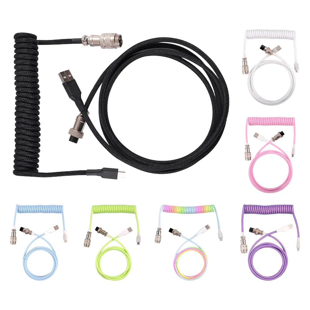 Mechanical Keyboard Cable Aviation Plug Data Cable Keyboard Accessories for PC
