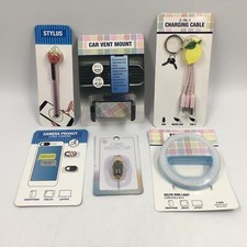 Lot of 6 Girls Tech/Cellphone Gift Set: Selfie Light, Stylus  Tech Case  More