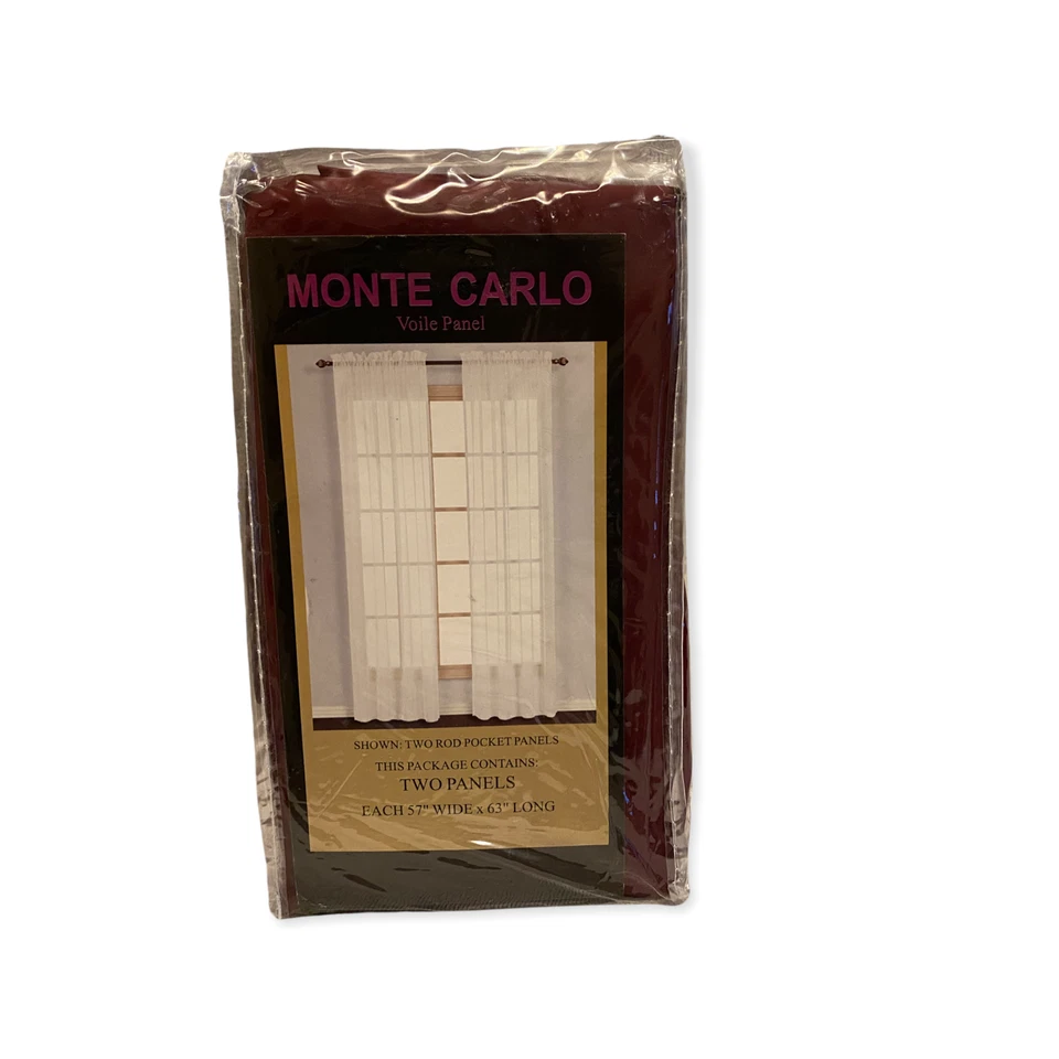 United 57" x 63" Monte Carlo Voile Window Curtain Panel - Image 2 of 4