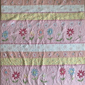 Pottery Barn Kids Girls Daisy Garden Quilt Comforter Full Queen