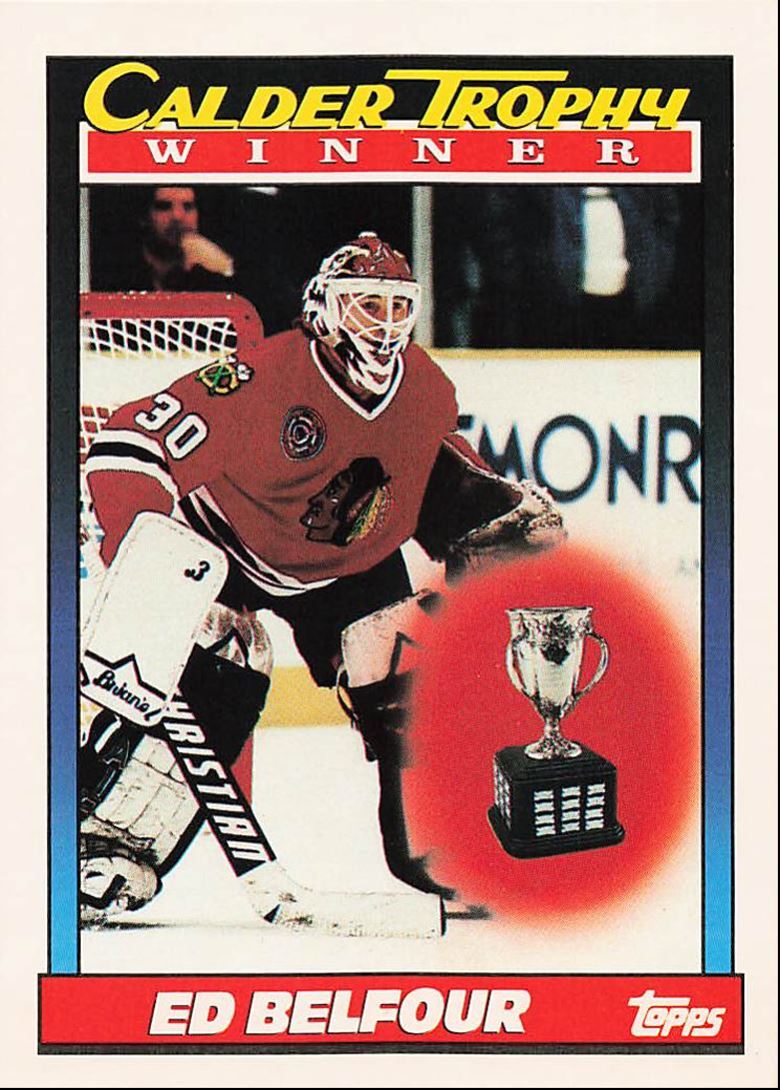 Ed Belfour #518 Hockey Cards 1991 Topps trading card — raw and PSA graded price guide