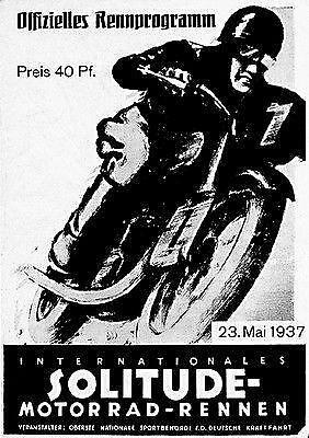 1937 Internationales Solitude Motorcycle Race - Promotional Advertising Magnet - Picture 1 of 2