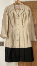 Fenn Wright Manson Silk Cotton Coat 14 Black Champagne Wedding Races Immaculate
