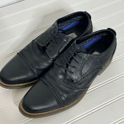 Steve Madden Black Pinsen Cap Toe Derby Leather Size 9.5 | eBay display picture 1