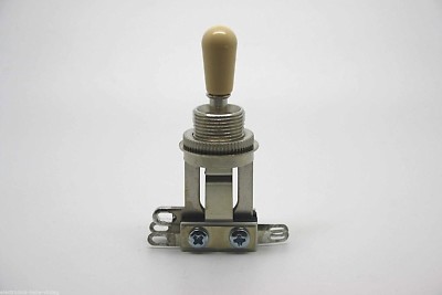 SWITCHCRAFT SHORT STRAIGHT 3 WAY TOGGLE SWITCH PICKUP SELECTOR & IVORY TIP CAP
