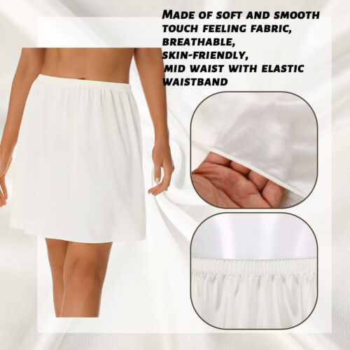 Damen Mädchen Unterkleid Kurz Lang Unterrock Elastisch Halbrock Jupon Underskirt - Bild 68 von 208