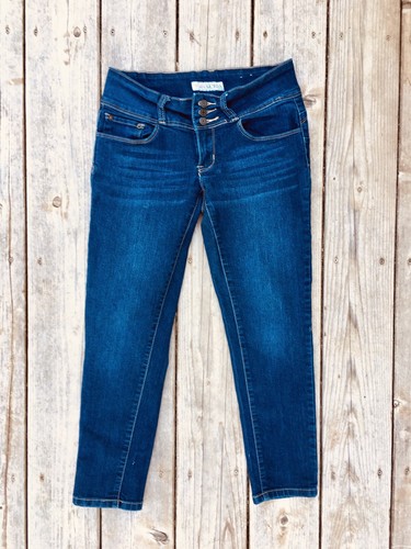 Guess Jeans Womens Size 26 X 24 Curvy Mid Rise Skinny Blue Three Button Stretch - Picture 3 of 7