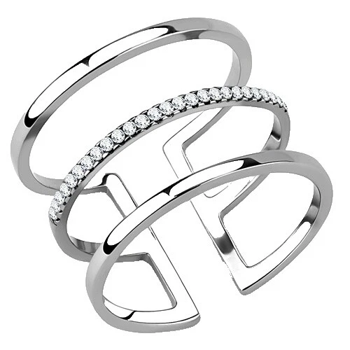 Anillo de cóctel de acero inoxidable de 10 Anillos de Moda