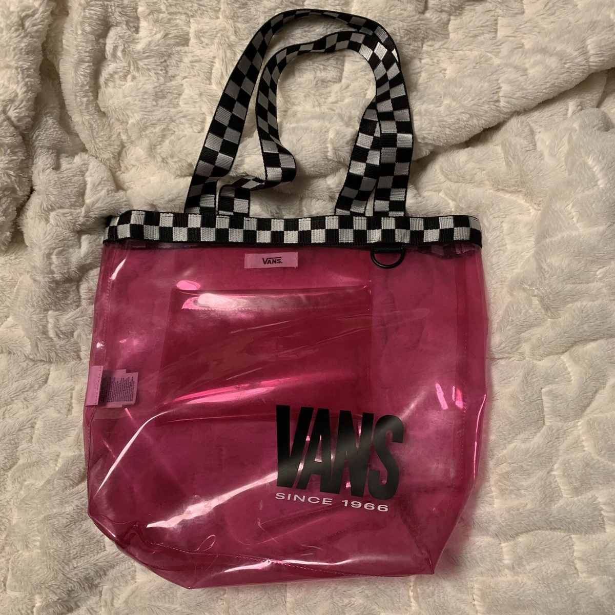 Pink checkered vans clearance bag