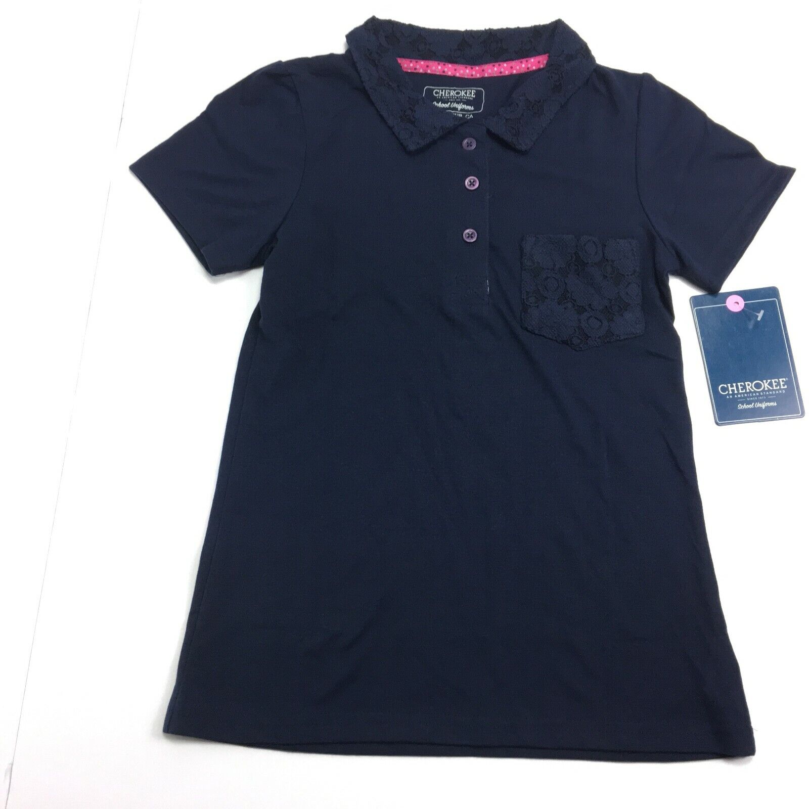 Reservation Cherokee Girl's Short Sleeve School Uniform Size Polo Shirt Popular brand in the world Navy