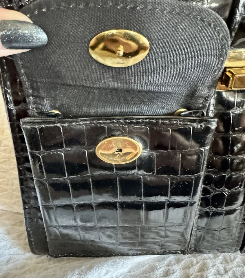 Bolsa de mão vintage MCM Classic Tramontano jacaré. Do Napoli Itália com bolsa.  - Imagem 4 de 4