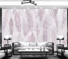 3D Gray Leaves ZHUB1170 Wallpaper Wall Mural Removable Self-adhesive Ann
