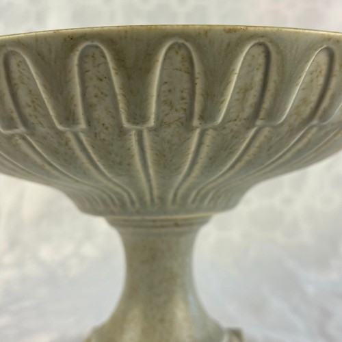 Vintage Midcentury Hyalyn Ceramic Large Footed Pedestal Dish Bowl Centerpiece 6” - Picture 7 of 14