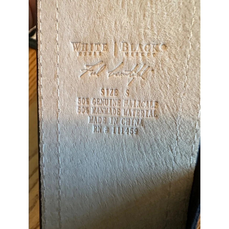 Белый дом черный рынок черный и белый леопард печать ремень икры ремень ретро - Изображение 4 из 4