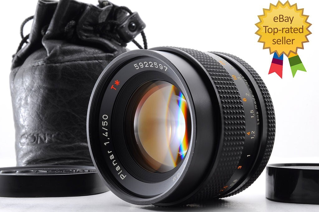 [ Mint ] Contax Carl Zeiss Planar T 50mm f/1.4 AEJ Lens C/Y soft bag From  Japan
