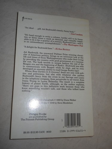 Whose rose garden Is It Anyway? by Art Buchwald (1990, Paperback - Picture 7 of 7
