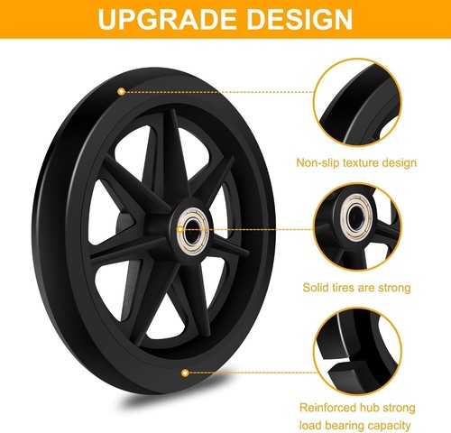 2Pcs 6 Inch Replacement Wheelchair Wheels for Walkers - Environmentally Friendly - Picture 5 of 10