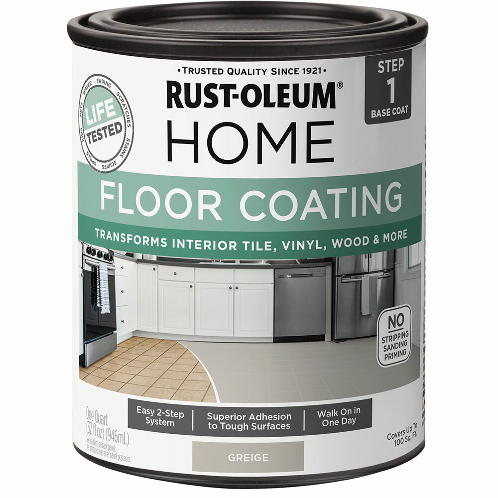 Rust-Oleum 365932 Floor Coating Base Coat GREIGE GRAY Qt