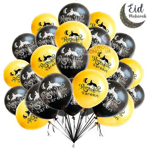 Islam Eid Ramadan Mubarak Printed Balloons Bunting Banner Kids Decorations Uk - Picture 2 of 10