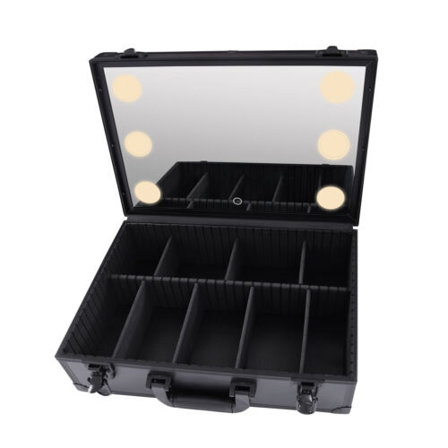 Modern Kosmetik-Schachtel Make-up-Schachtel mit Lampen und Spiegel Trennzeichen - Bild 5 von 13