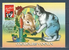 carte  1er jour   meilleurs voeux  chat   75  Paris     1997