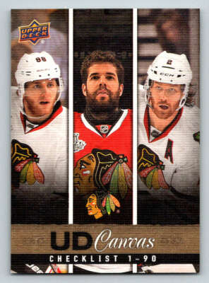 2013-14 UD Canvas #C90 Patrick Kane/Corey Crawford/Duncan Keith CL (ref 190512)