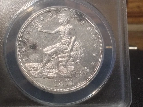 1874 CC Trade Dollar - ANACS Certified AU 58 A True Slider