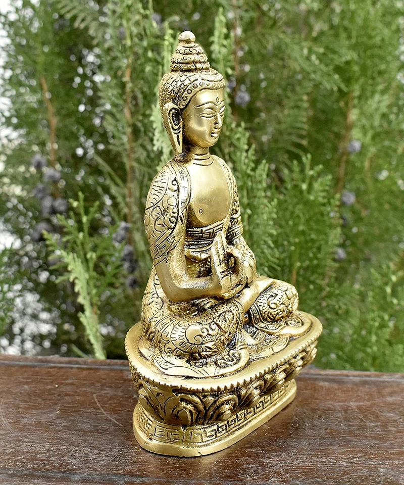 Handmade Rare Brass Buddha Vitarka Mudra for Home Decorative - Image 2 of 4