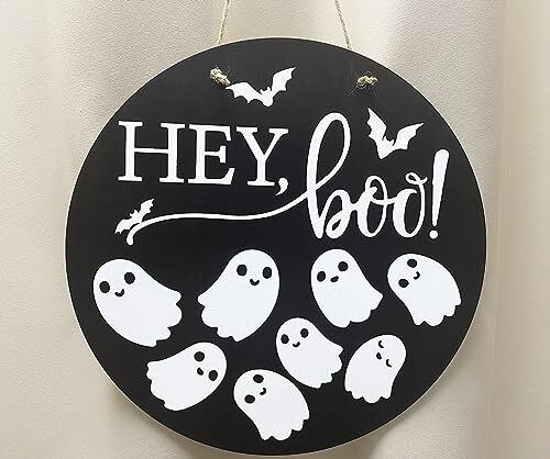 Halloween Decorations Welcome Door Sign Halloween Front Door Wall Signs Wood - Foto 2 di 6