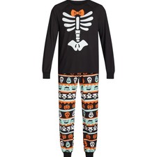New Men  s Matching Family Pajamas Set Way to Celebrate 2-Piece Sz 2XL Halloween