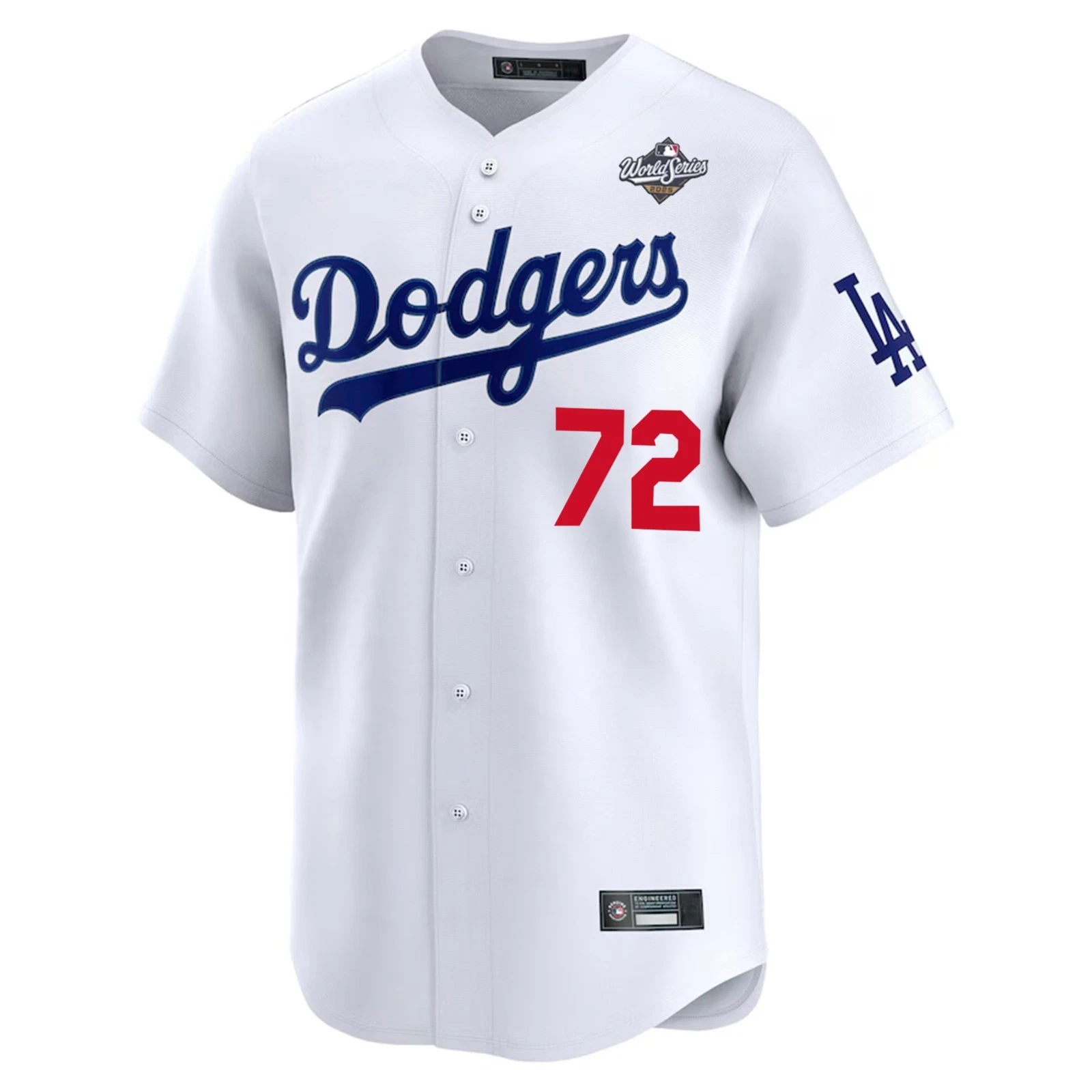 Men's Dodgers #72  Miguel Rojas 2025 World Series Home Replica Player Jersey