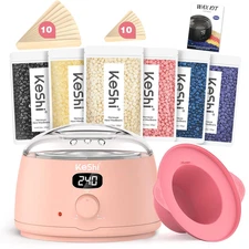 Waxing Kit for Women and Men, Digital Wax Warmer with 6 Bags Hard Wax Beads, At-