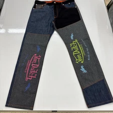 Von Dutch Originals Patchwork Jeans Scotty Blue Size 36x34