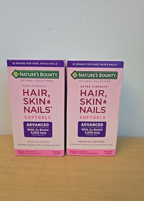 2 Pack Nature's Bounty Optimal Solutions Extra Strength Hair Skin & Nails