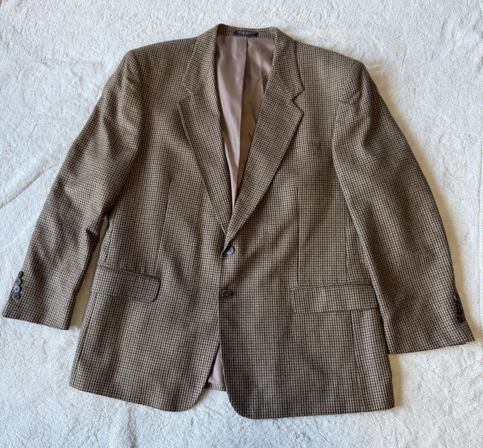 Blazer de lana de seda Jones New York para hombre abrigo deportivo 46R, chaqueta de traje de espiga Foto 2 de 4