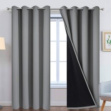 100 Blackout Curtains 84 Inches Long, 2 Thick Layers Heat and Full Light Blo...