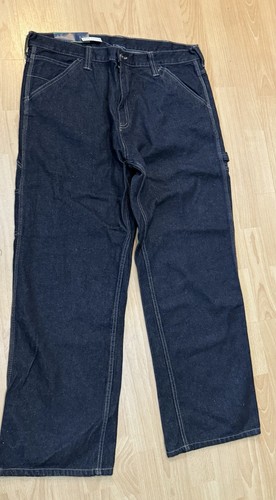 BNWT VTG Y2K MEN'S FADED GLORY CARPENTER JEANS BAGGY RELAXED SIZE 36X30 BLACK - Picture 3 of 3
