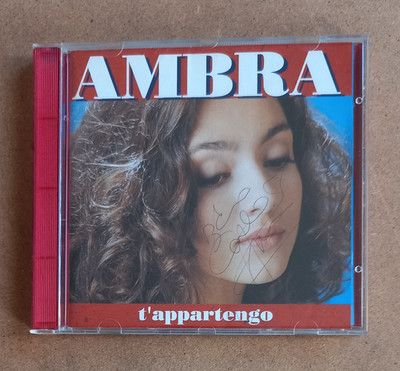 CD AMBER ANGIOLINI T'Appartengo 1994 1. Auflage Italien Rti mit Poster AUTOGRAMMIERT