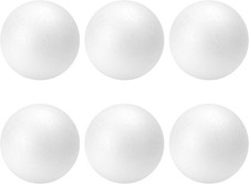 6 Pack 4-Inch White Foam Balls for Crafts and Decorations