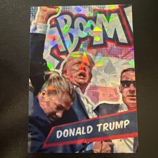 2024 Donald J Trump President Cracked Ice Kaboom Refractor Assassin Attempt Card